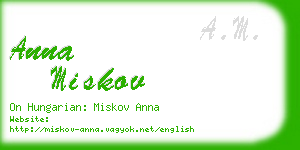 anna miskov business card